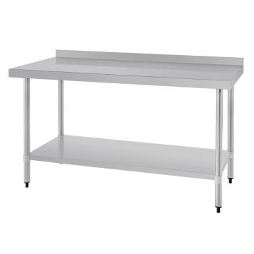 1500x800 Commercial Stainless Steel Table Food Grade Work Splashback Bench 1500-8-WBB HY