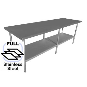 2100x600 Commercial FULL Stainless Steel Table Food Grade Work Bench 2100-6-WBS HY