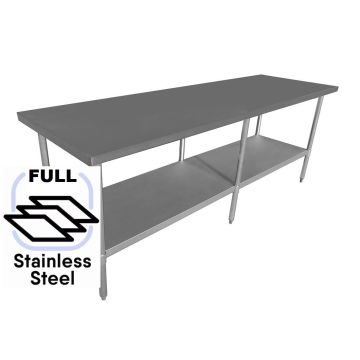 2400x400 Narrow Commercial FULL Stainless Steel Table Food Grade Work Bench 2400-4-WBS HY