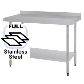 600x400 Narrow FULL Stainless Steel Food Grade Work Bench Splashback 0600-4-WBBS HY