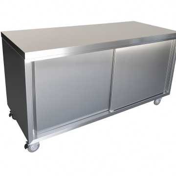 Commercial Stainless Steel Work Prep Cabinet Table 1200 X 600 With Sliding Door 