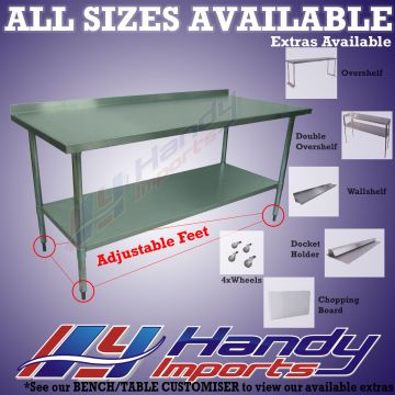 1700 X 700mm Stainless Steel #304 Bench W/ Splash Back