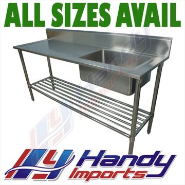 2100 X 600mm Single Bowl Kitchen Sink #304 Stainless Steel