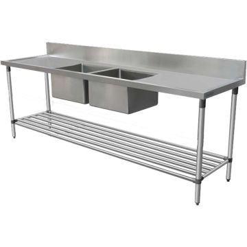 1800 X 600mm Double Bowl Kitchen Sink #304 Stainless Steel