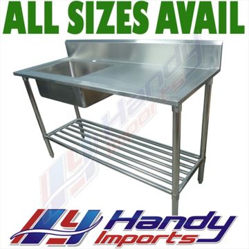 1800 X 700mm Single Bowl Kitchen Sink #304 Stainless Steel